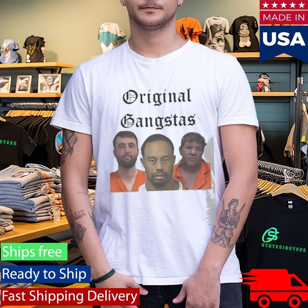 Scottie Scheffler Tiger Woods And John Daly Golf Legends Mugshot Shirt Unisex , , , Long Sleeve Tee