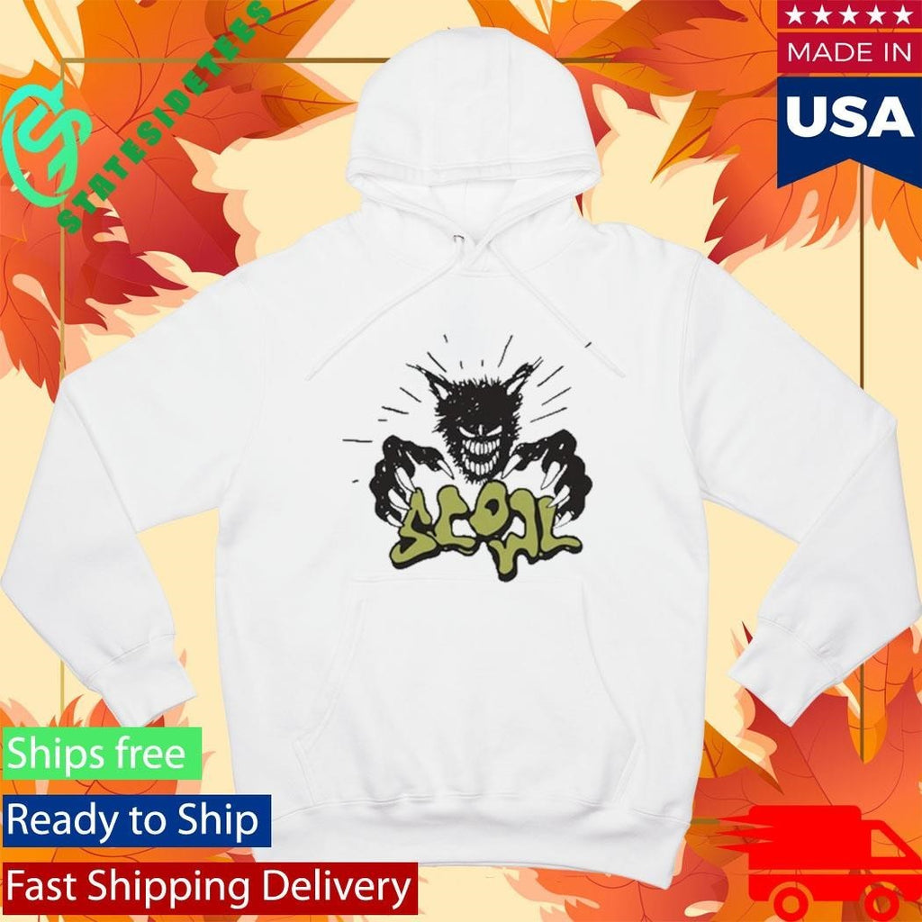 Scowl Cartoon Wolf Unisex , , , Long Sleeve Tee
