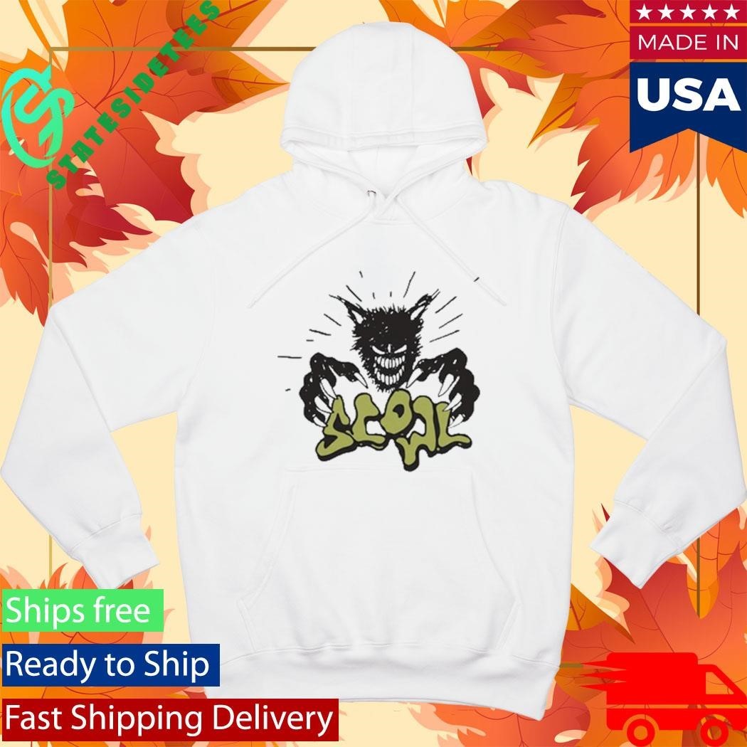 Scowl Cartoon Wolf Unisex , , , Long Sleeve Tee