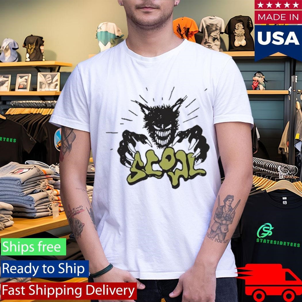 Scowl Cartoon Wolf Unisex , , , Long Sleeve Tee