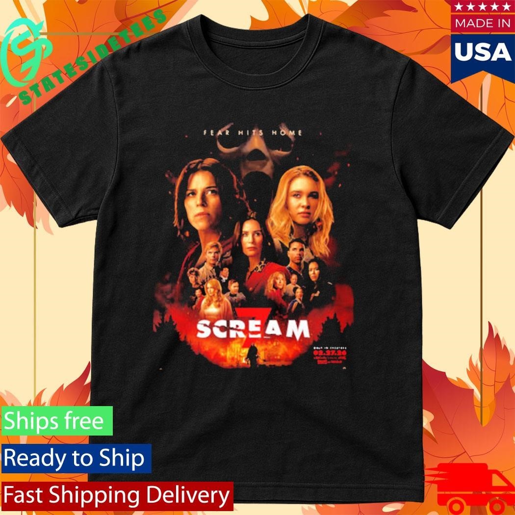Scream 7 Fear Hits Home New Poster Film In Theaters On February 27 2026 Shirt Unisex , , , Long Sleeve Tee