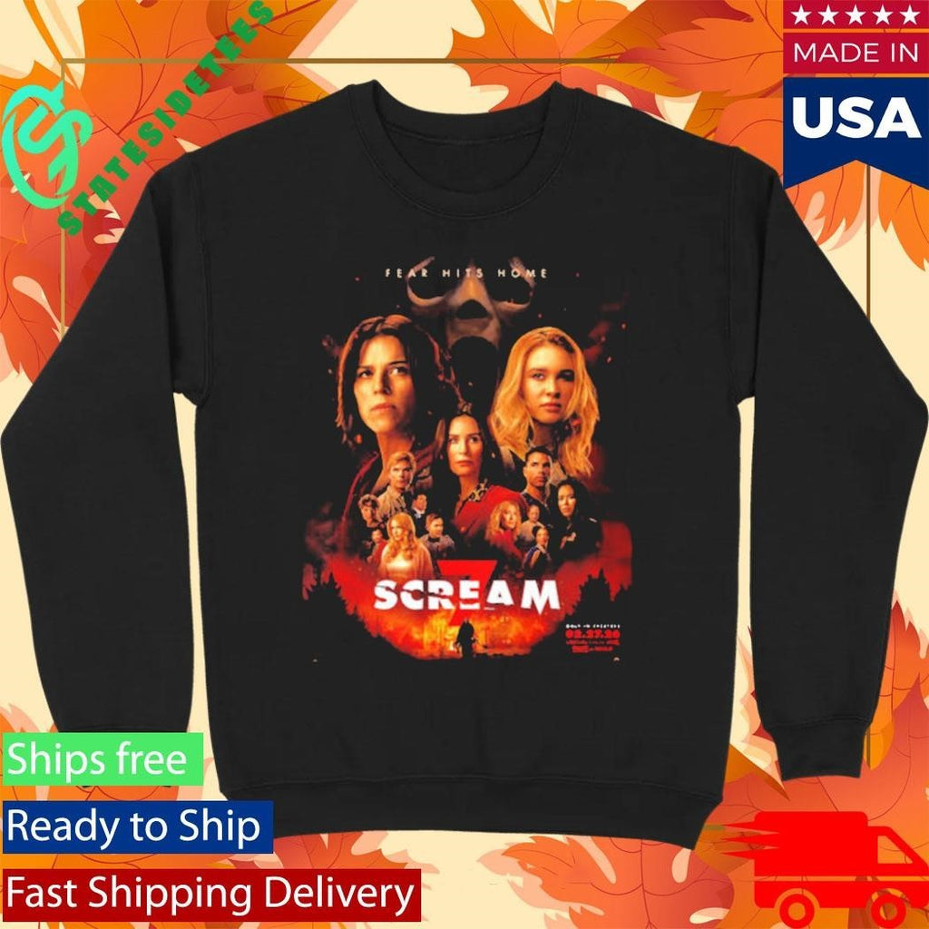Scream 7 Fear Hits Home New Poster Film In Theaters On February 27 2026 Shirt Unisex , , , Long Sleeve Tee