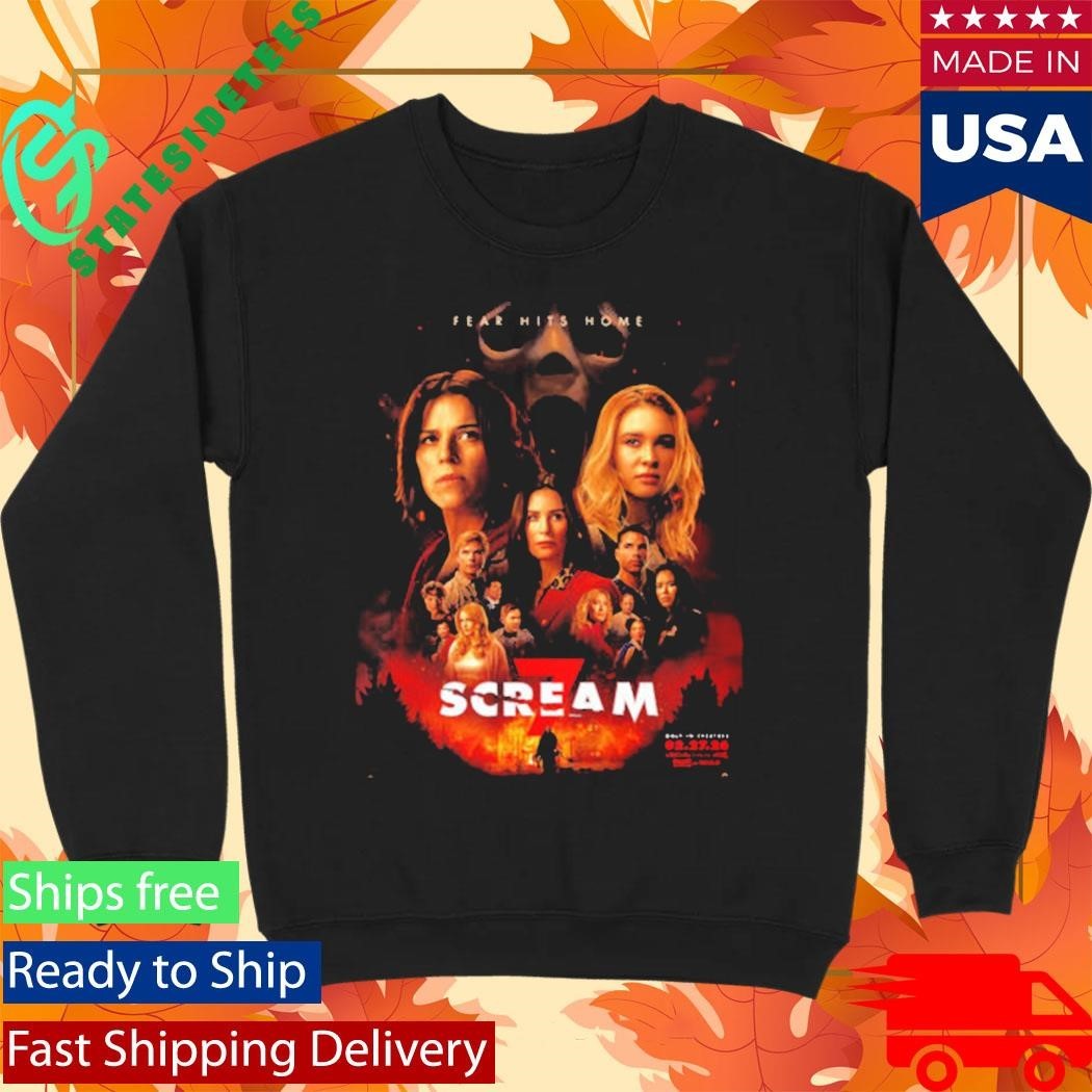 Scream 7 Fear Hits Home New Poster Film In Theaters On February 27 2026 Shirt Unisex , , , Long Sleeve Tee