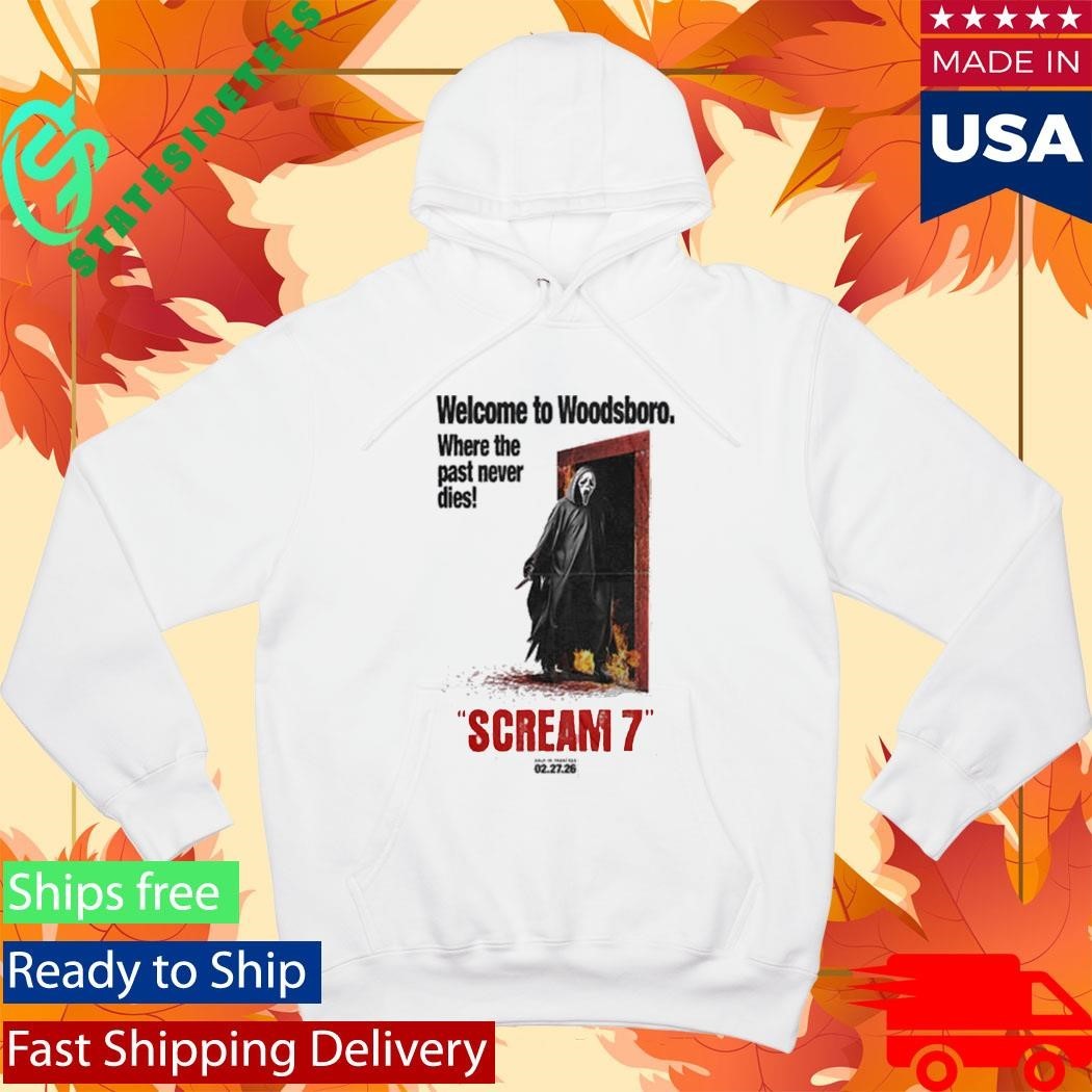 Scream 7 Movie Welcome To Woodsboro Art By Creepy Duck Shirt Unisex , , , Long Sleeve Tee
