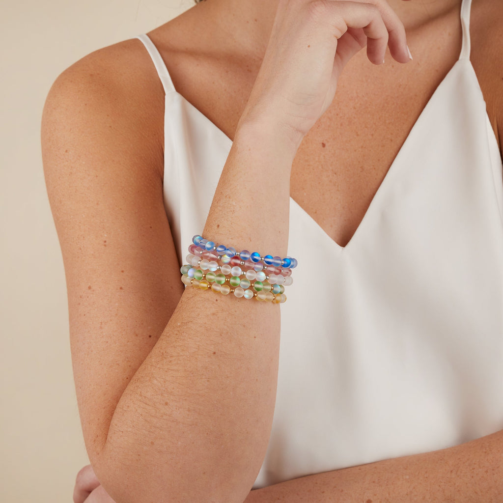 Seaglass Beaded Bangle Berry Red T-Shirts