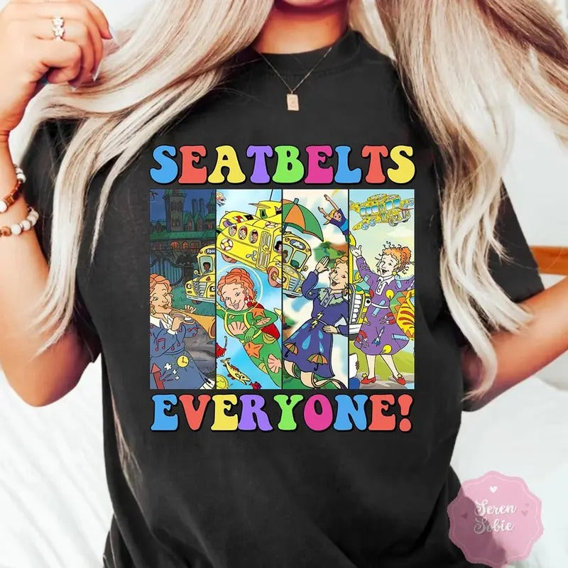 Seatbelts Everyone Magic School Bus Shirt Magic School Bus Shirt Miss Frizzle Shirt Funny Teacher Teacher Appreciation T-Shirts