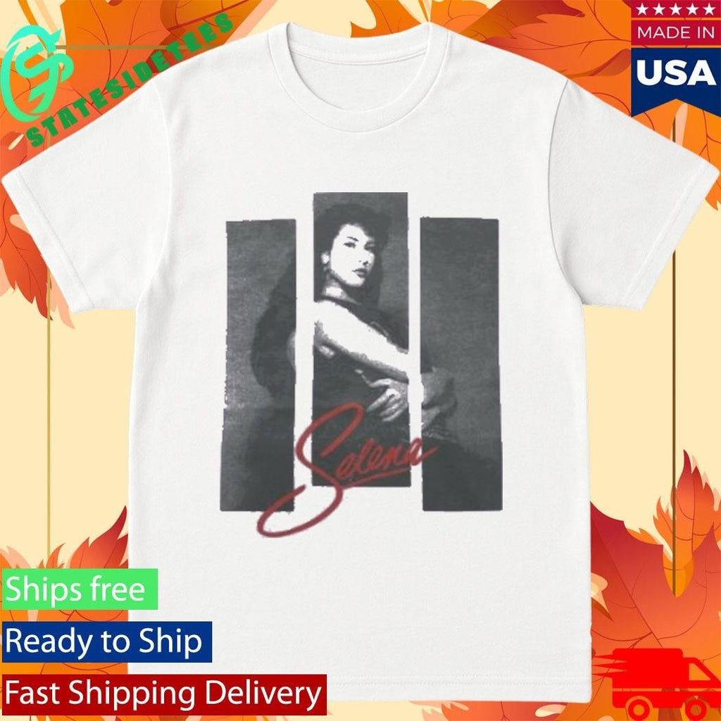 Selena 3 Stripes Photo On Lavender Shirt Unisex , , , Long Sleeve Tee