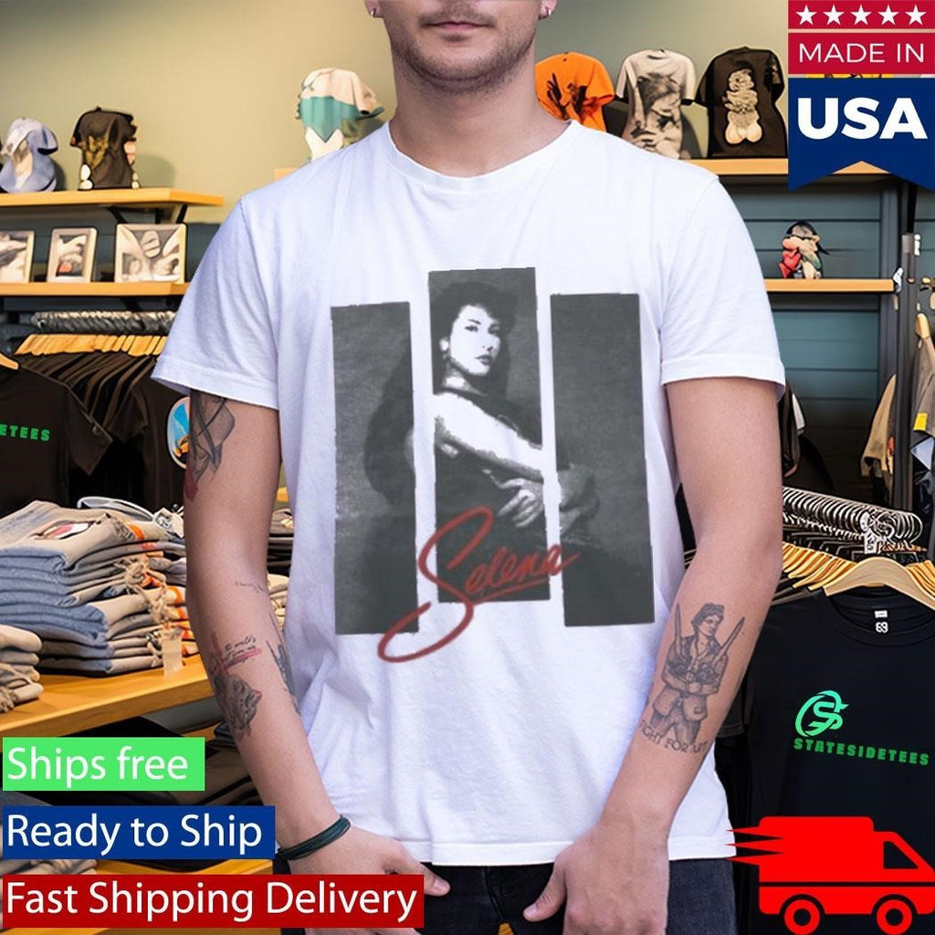 Selena 3 Stripes Photo On Lavender Shirt Unisex , , , Long Sleeve Tee
