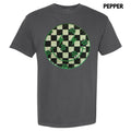 Sequin Shamrock Happy Face Patch Comfort Colors T-Shirts