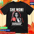 She Won Jasmine Crockett Shirt Unisex , , , Long Sleeve Tee