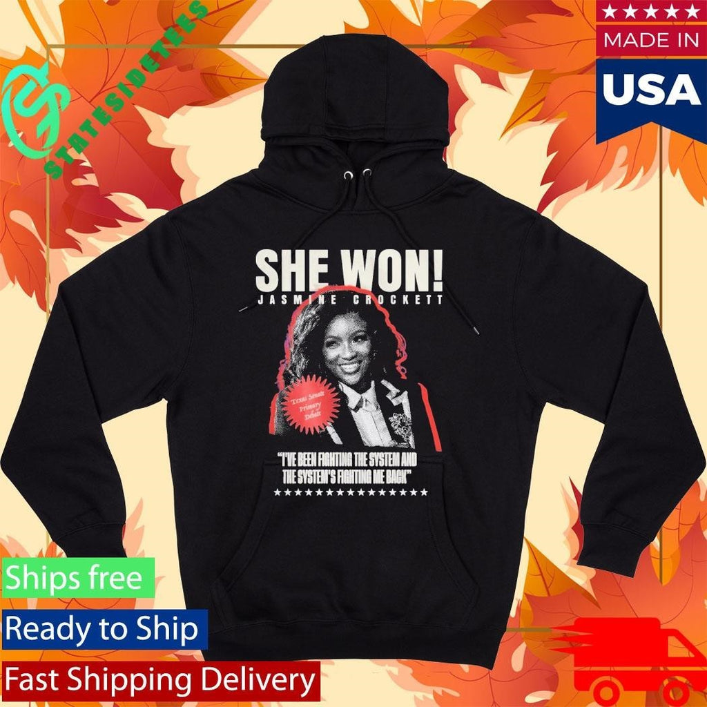 She Won Jasmine Crockett Shirt Unisex , , , Long Sleeve Tee