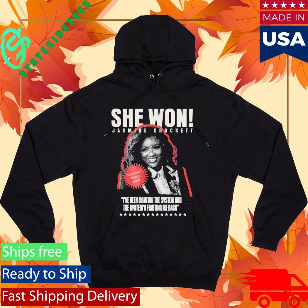She Won Jasmine Crockett Shirt Unisex , , , Long Sleeve Tee
