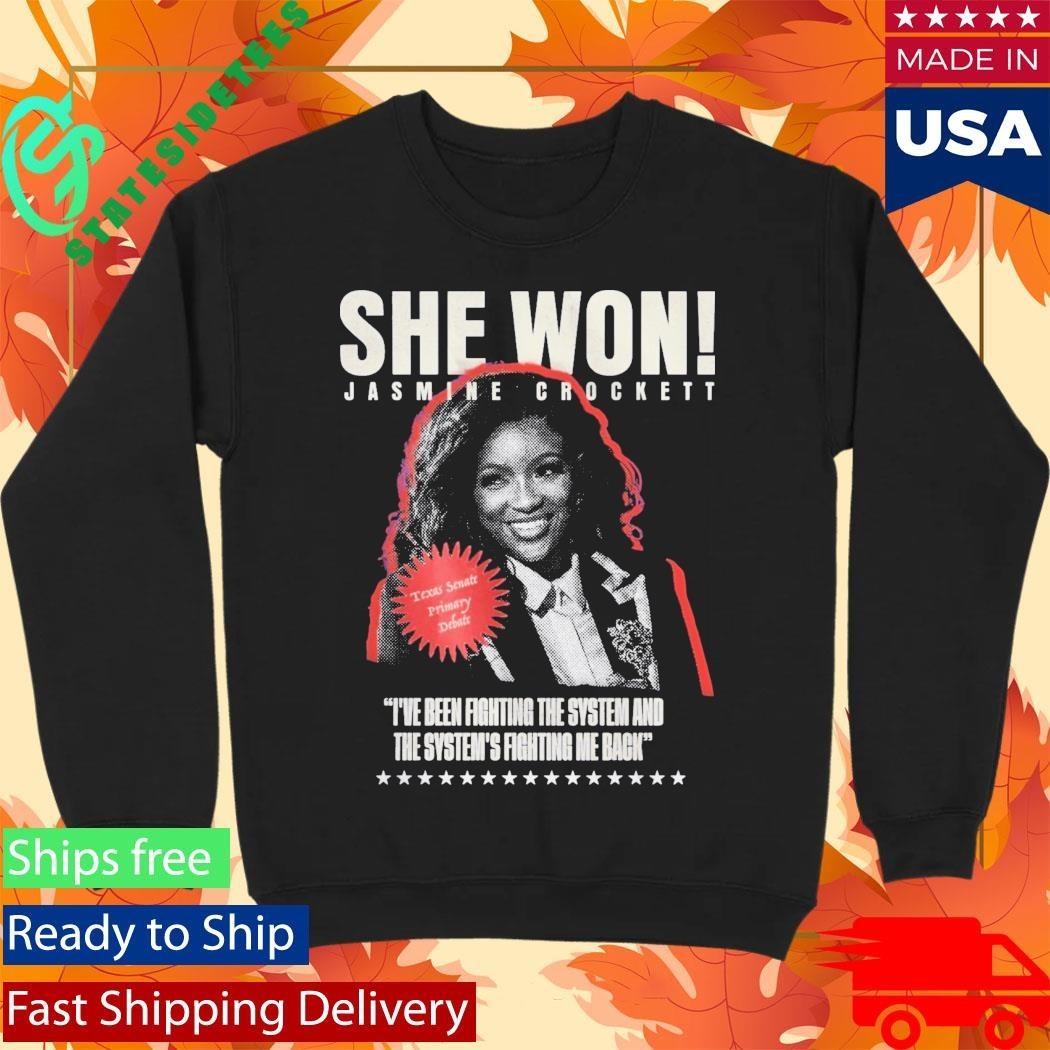 She Won Jasmine Crockett Shirt Unisex , , , Long Sleeve Tee