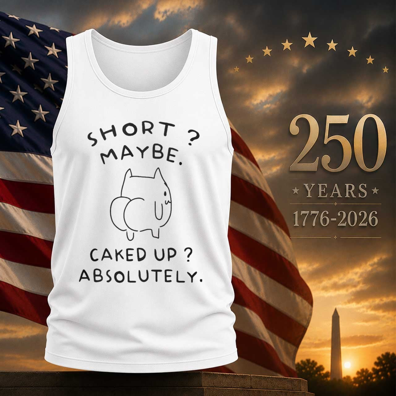 Short Maybe Caked Up Absolutely Cat Shirt