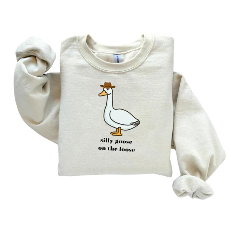 Silly Goose Loose Funny Goose College T-Shirts