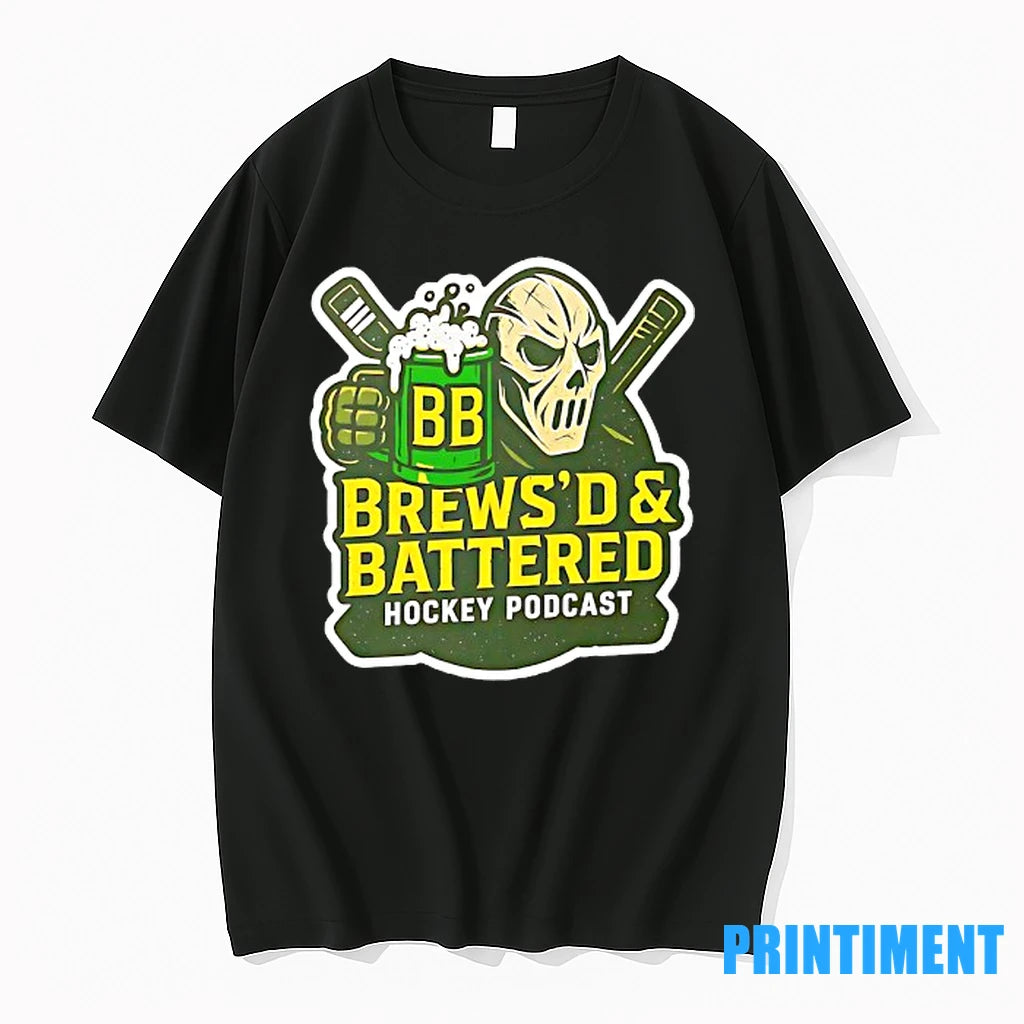 Skeleton Brewsd And Battered Hockey Podcast Tshirts Sweater