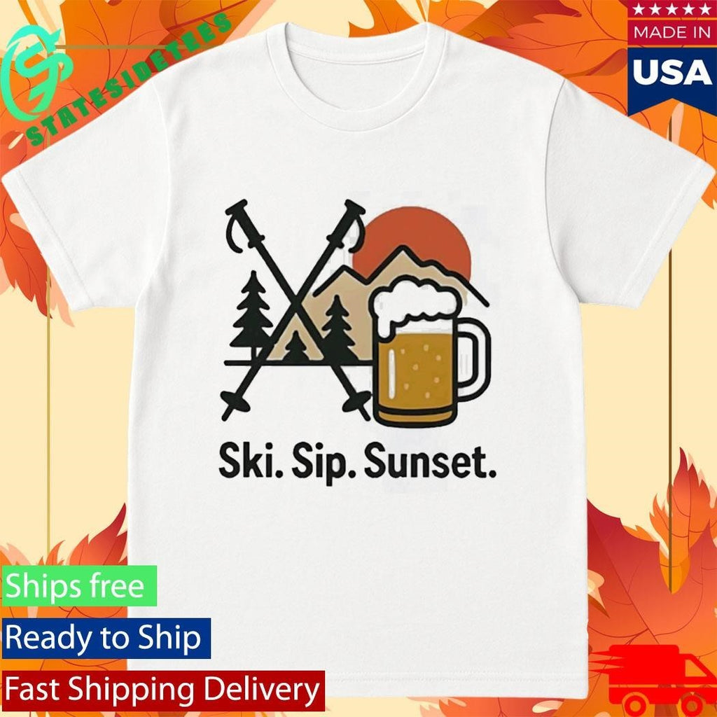 Ski Sip Sunset Shirt Unisex , , , Long Sleeve Tee