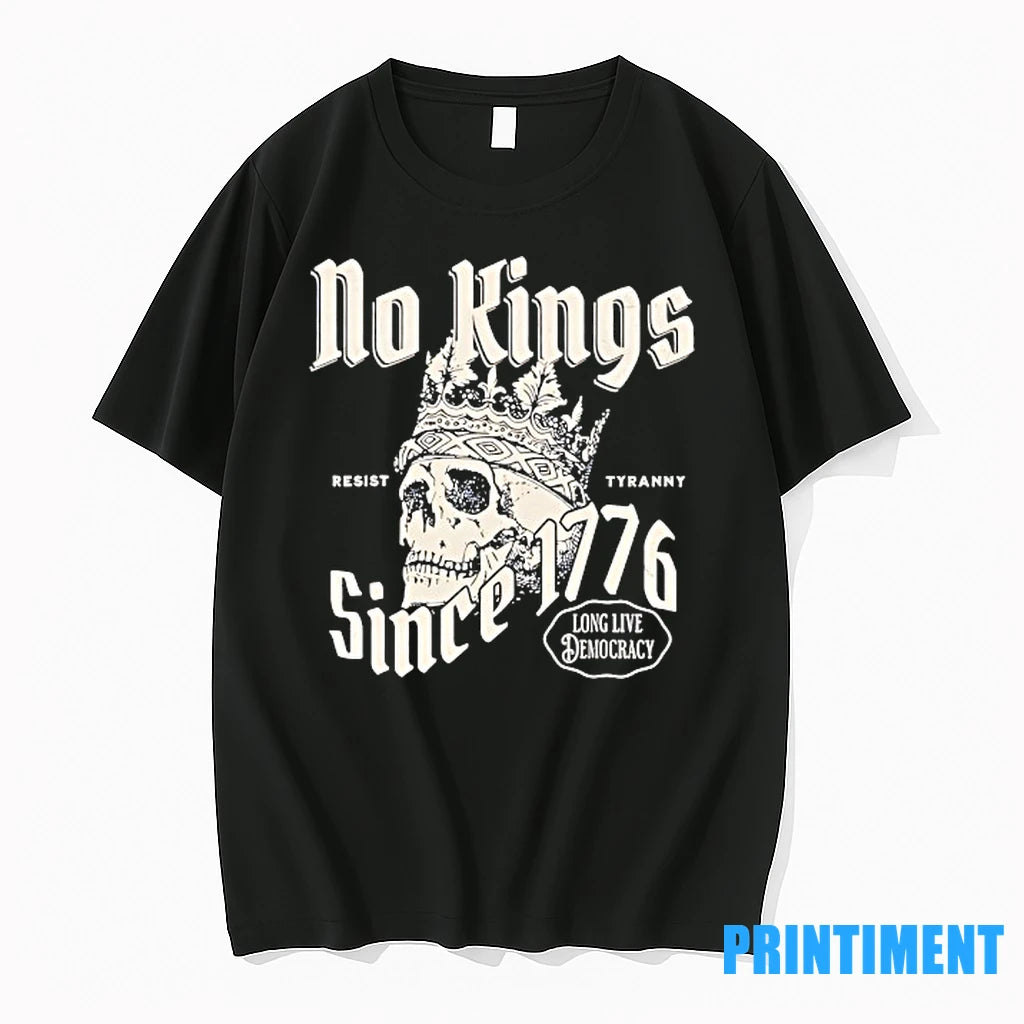Skull No Kings Since 1776 Vintage Tshirts Sweater