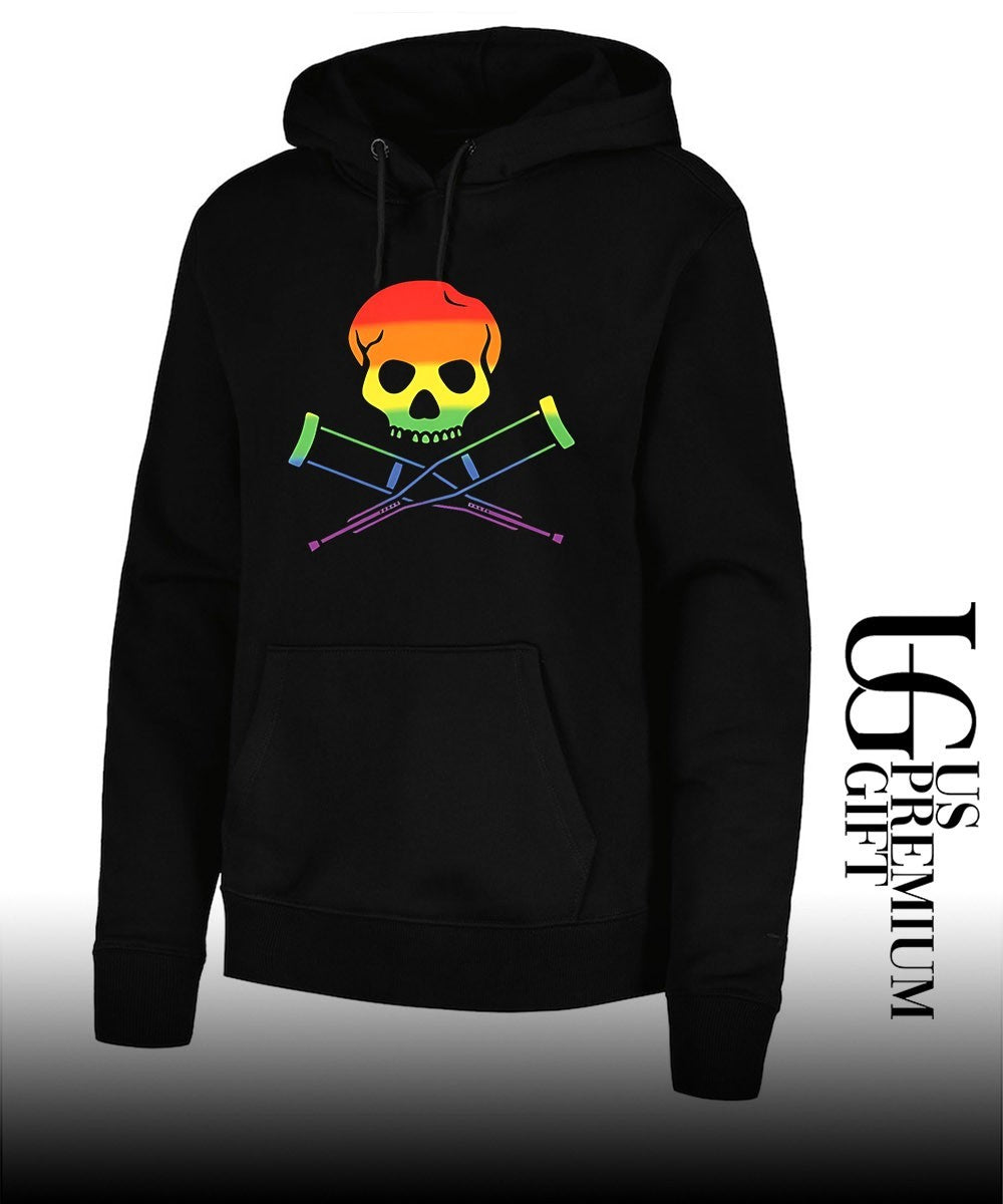 Skull with Crutches rainbow shirt