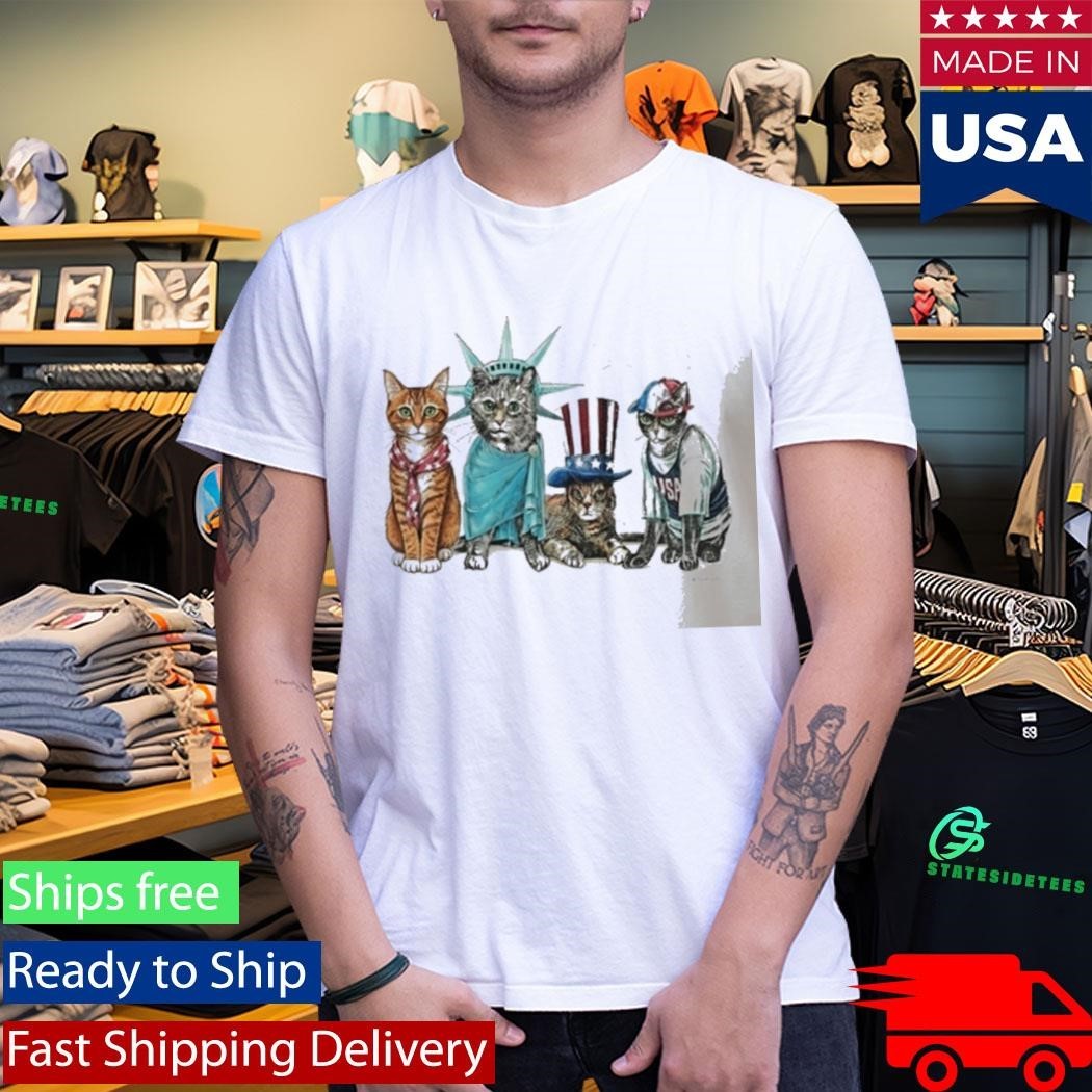 Snl Josh O’connor Patriotic Usa Cats Shirt Unisex , , , Long Sleeve Tee