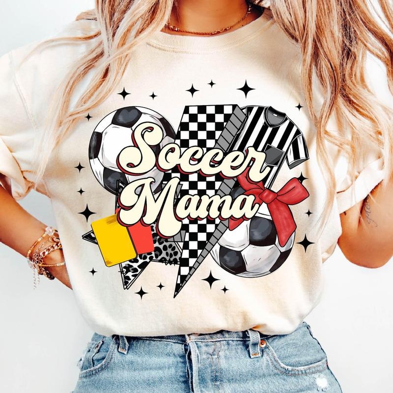 Soccer Mama Soccer Coquette Soccer Mom Shirt Retro Soccer Game Day Soccer Coquette Bow Sports T-Shirts