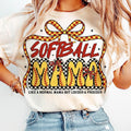 Softball Mama Coquette Bow Cheer Softball Mom Softball Baseball Retro Game Day Sports T-Shirts