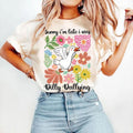 Sorry I'M Late I Was Dilly Dallying Goose Floral Goose Sarcastic Retro Shirt Funny Mama Boho Floral Preppy Girly Shirt T-Shirts
