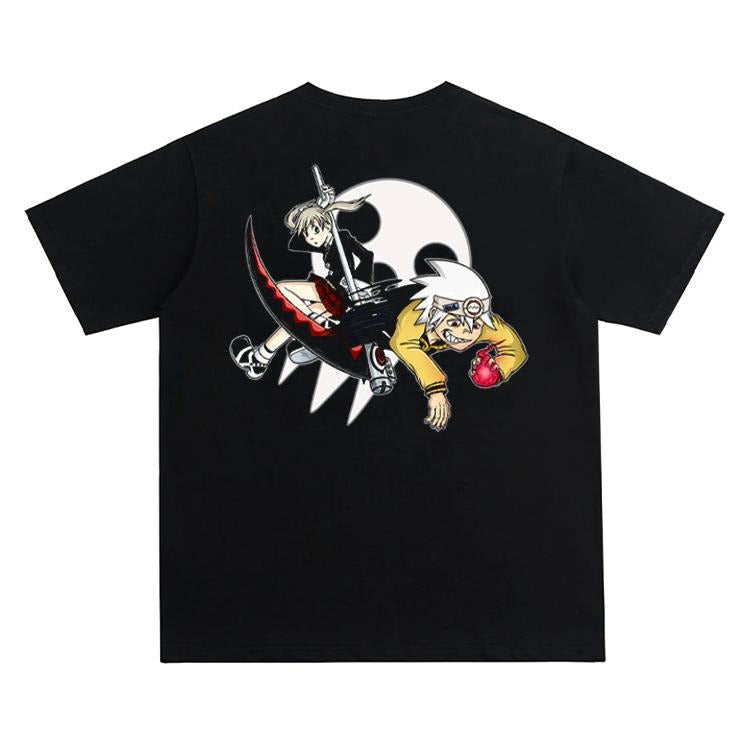 Soul Eater "Maka Albarn" Vintage Anime 100% Cotton Original Top Fans DTG Printing Menswear T-Shirts