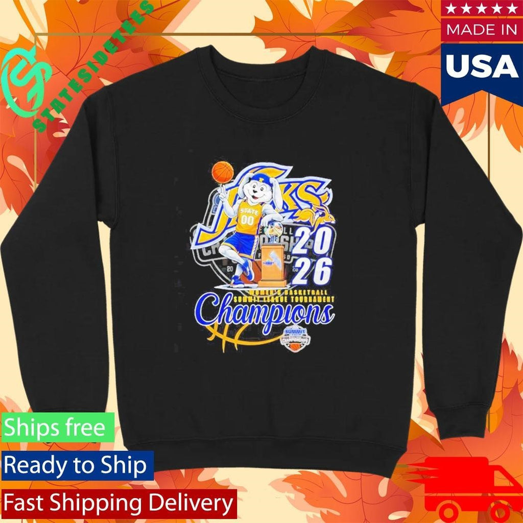 South Dakota State Jackrabbits 2026 Summit League Women’s Basketball Tournament Champions Shirt