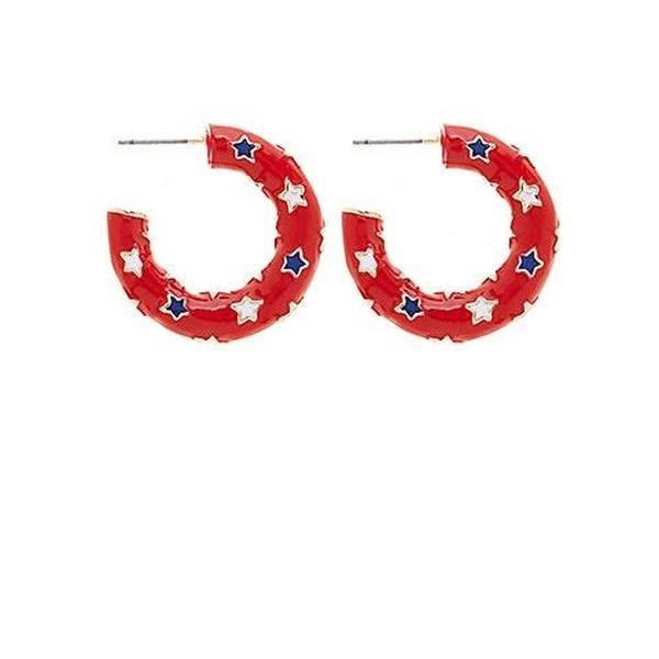 Star Studded Hoop Earrings T-Shirts