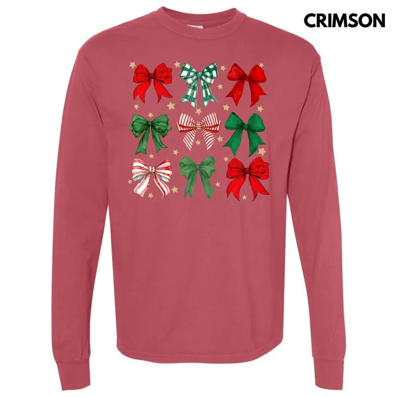 Starry Bow Collage Long Sleeve Comfort Colors 'NLB' T-Shirts