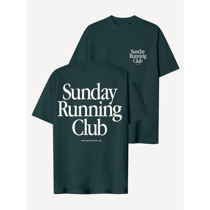 Sunday Running Club Unique Lifestyle Minimalism Quote Inspirational Cotton Menswear Top Domestic T-Shirts
