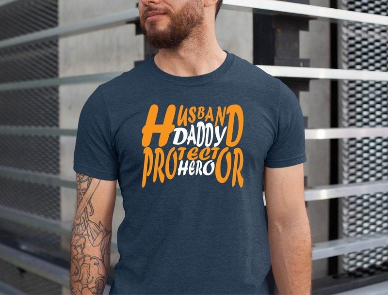 Husband Daddy Protector Hero Shirt Shirt Shirt Dad T-Shirts