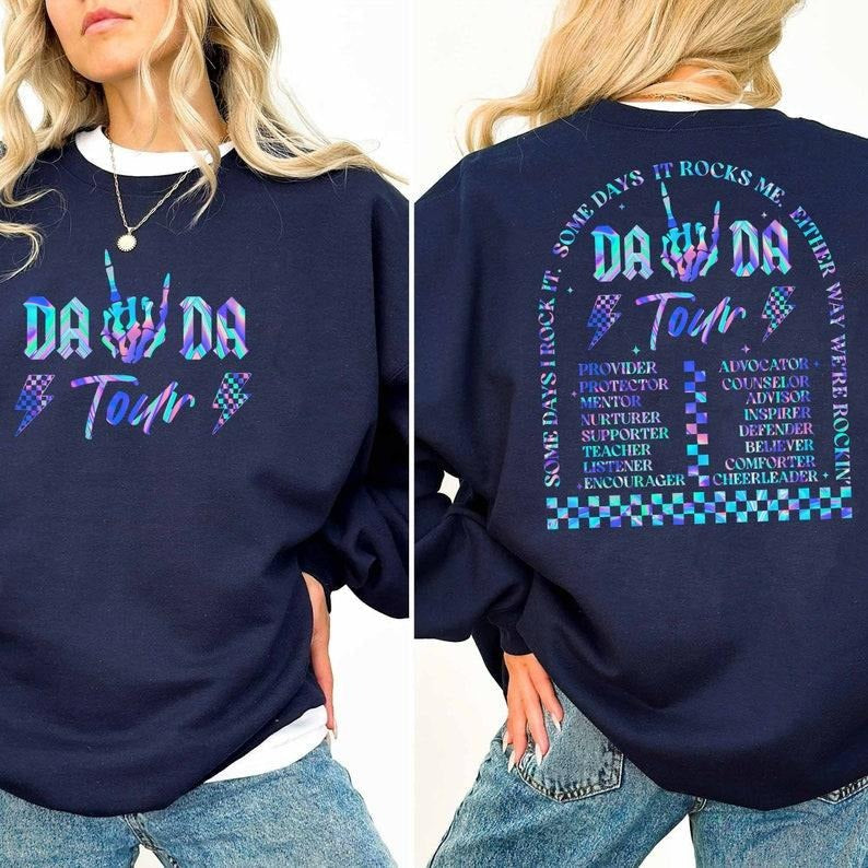 Fatherhood Tour Shirt Sometimes I Rock Sometimes Rocks Me Shirt Dad Life Funny Fatherhood Dad Rock Tour T-Shirts