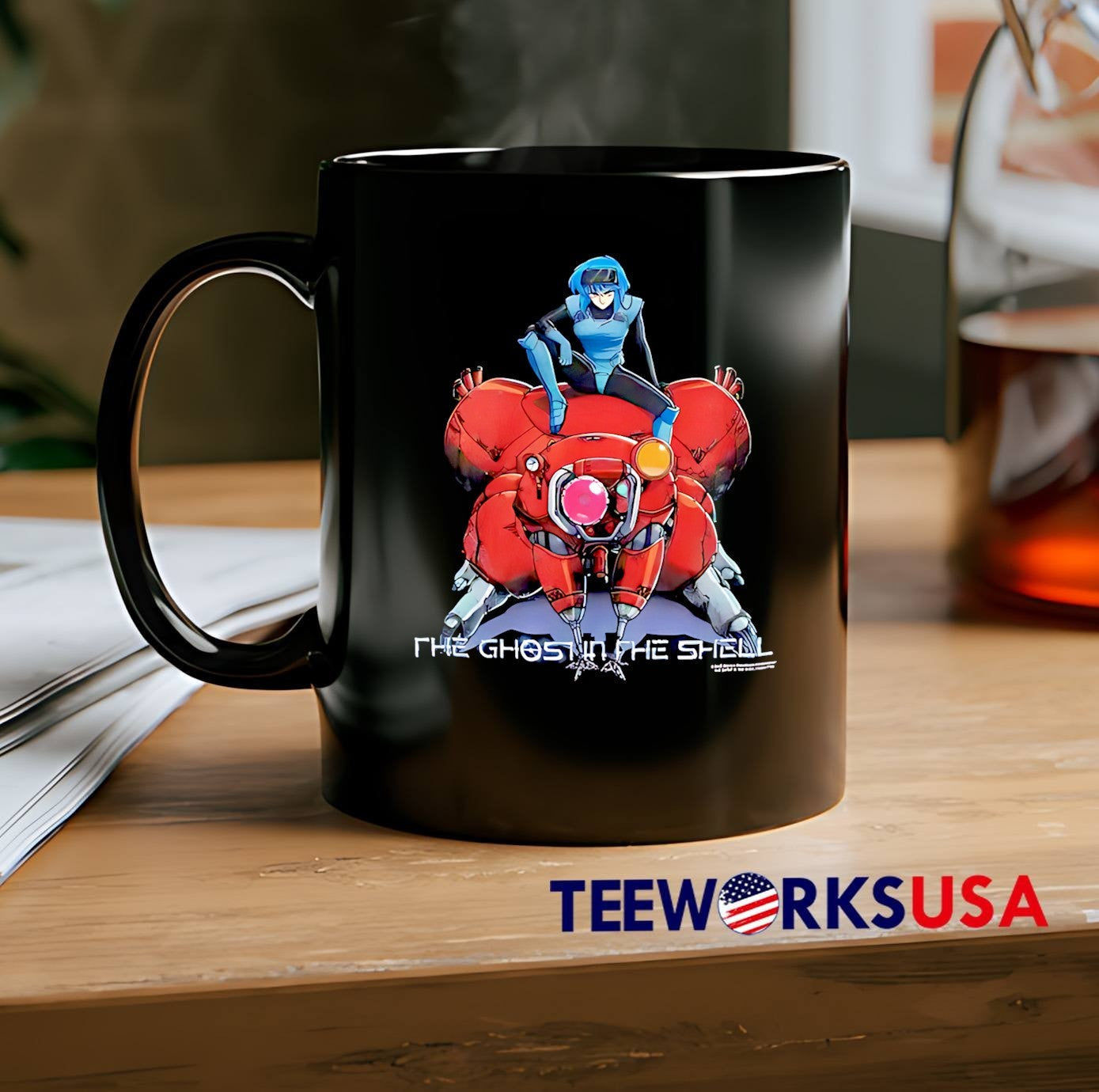 TBS Motoko Kusanagi on Tachikoma The Ghost in the Shell T-Shirt