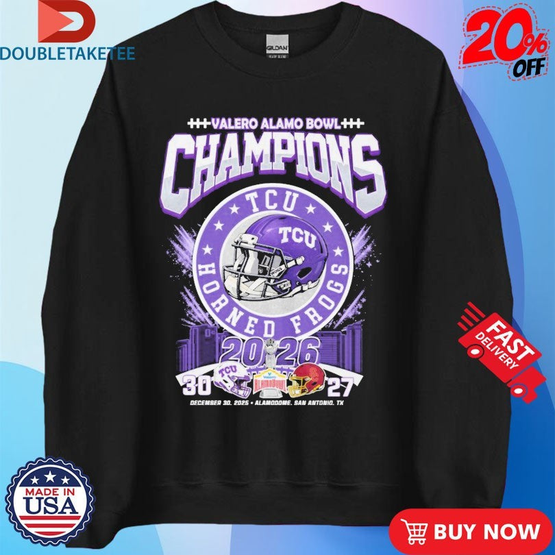TCU Horned Frogs Vs USC Trojans Valero Alamo Bowl Champions 2026 Unisex , , , Long Sleeve Tee