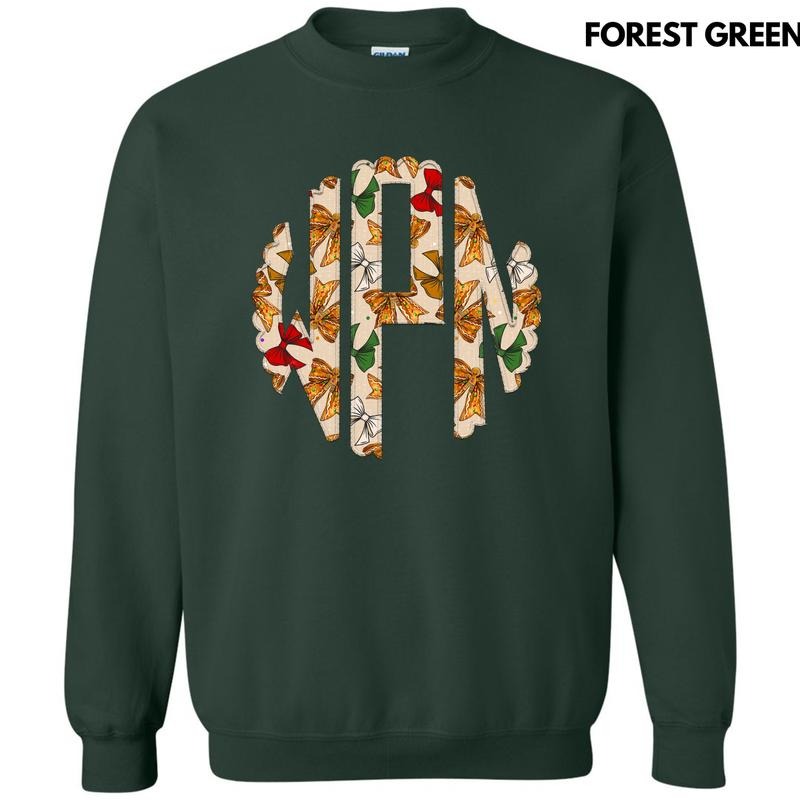 Tan Gingerbread Bow Monogram 'NLB' T-Shirts