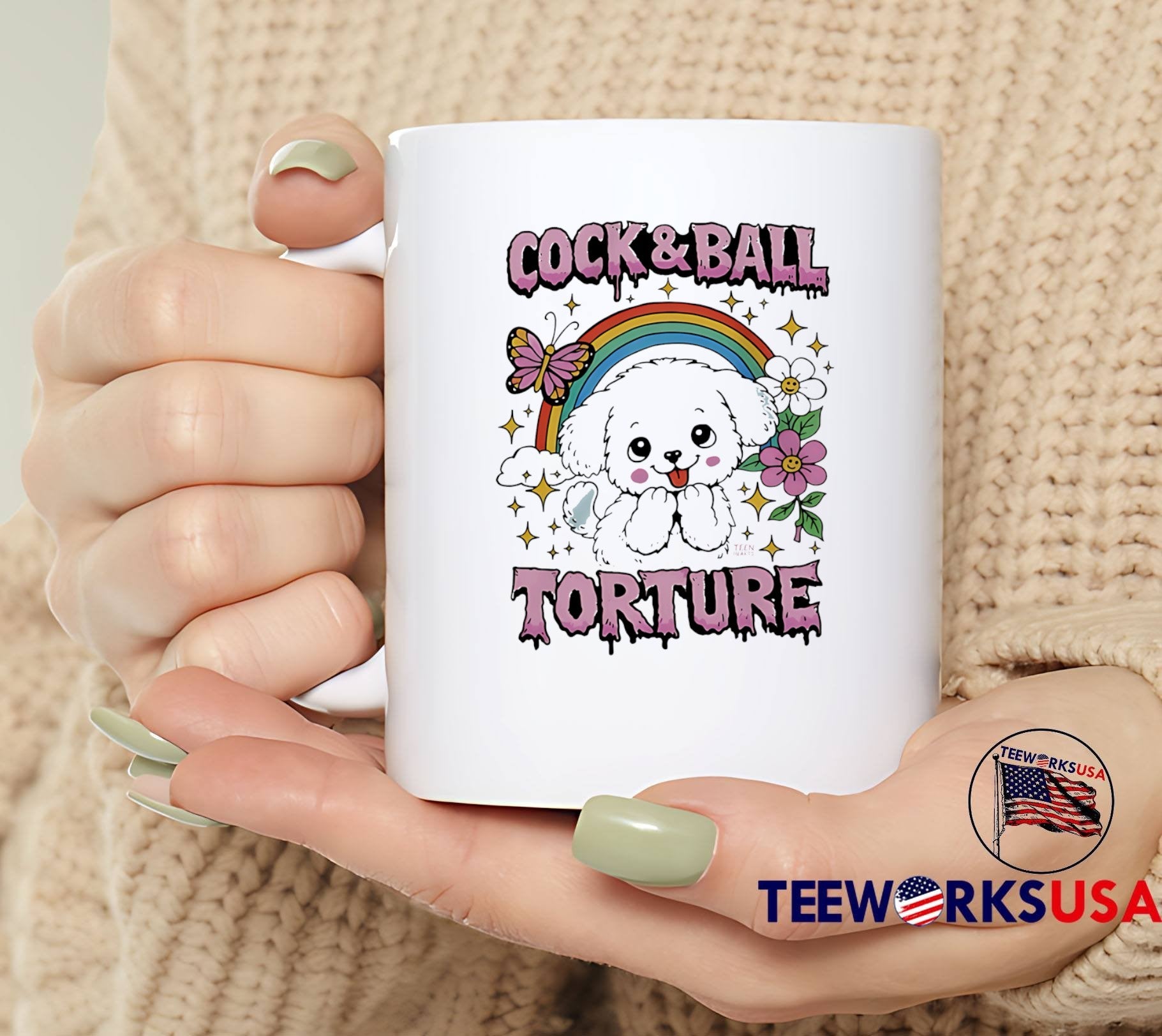 Teen Hearts Cute Puppy Rainbow Cock and Ball Torture T-Shirt
