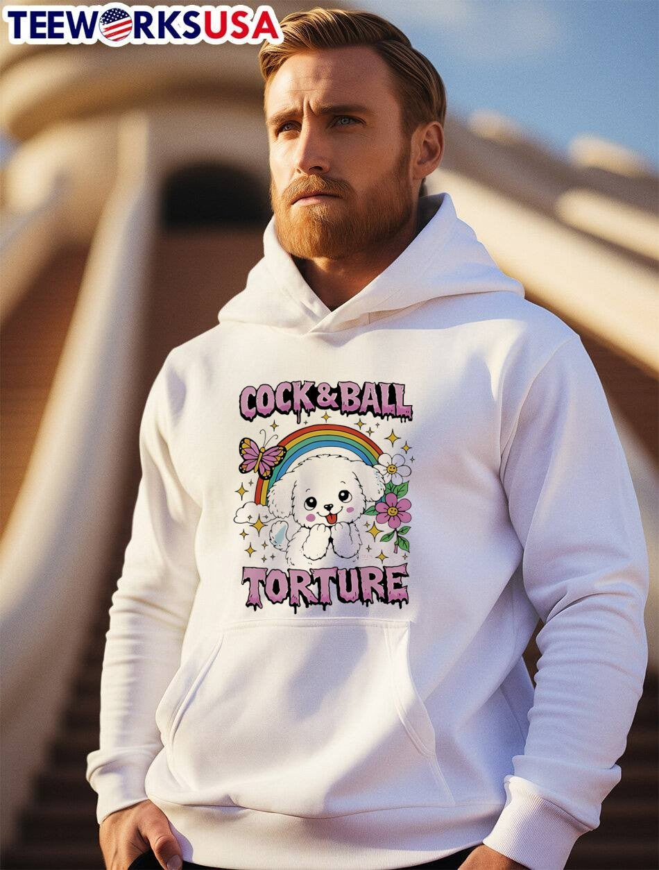 Teen Hearts Cute Puppy Rainbow Cock and Ball Torture T-Shirt