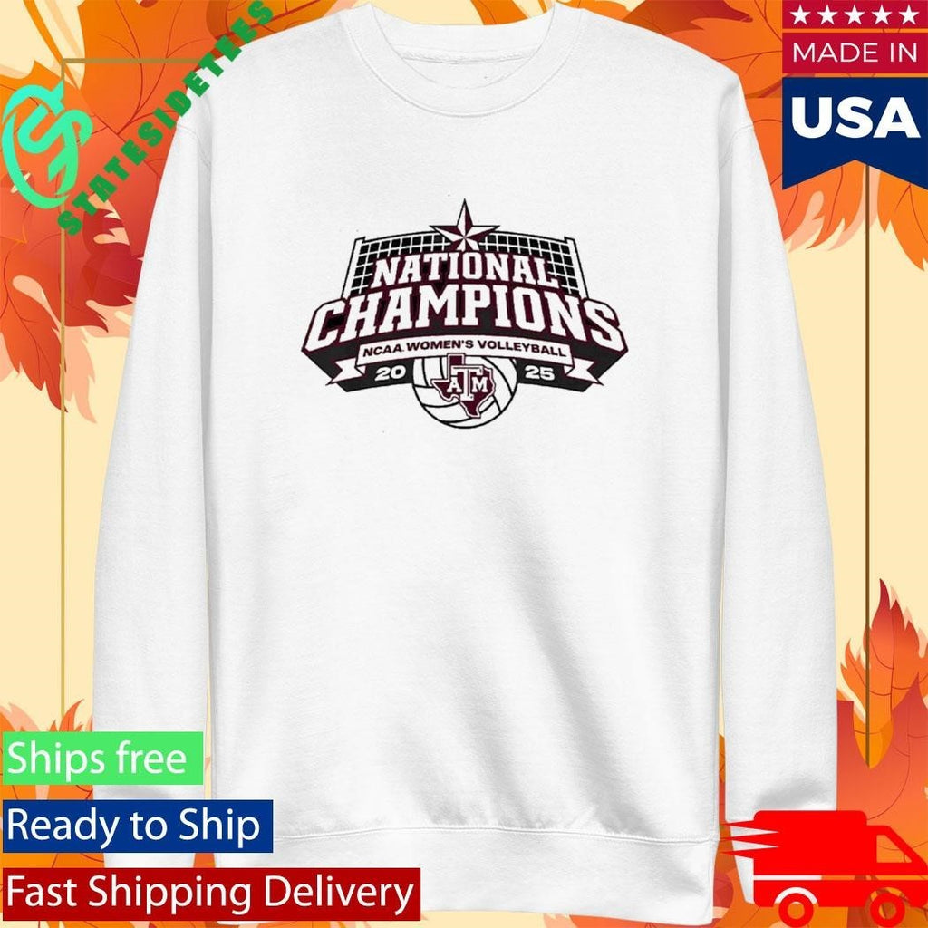 Texas A&m Volleyball 2025 National Champions Logo Shirt Unisex , , , Long Sleeve Tee
