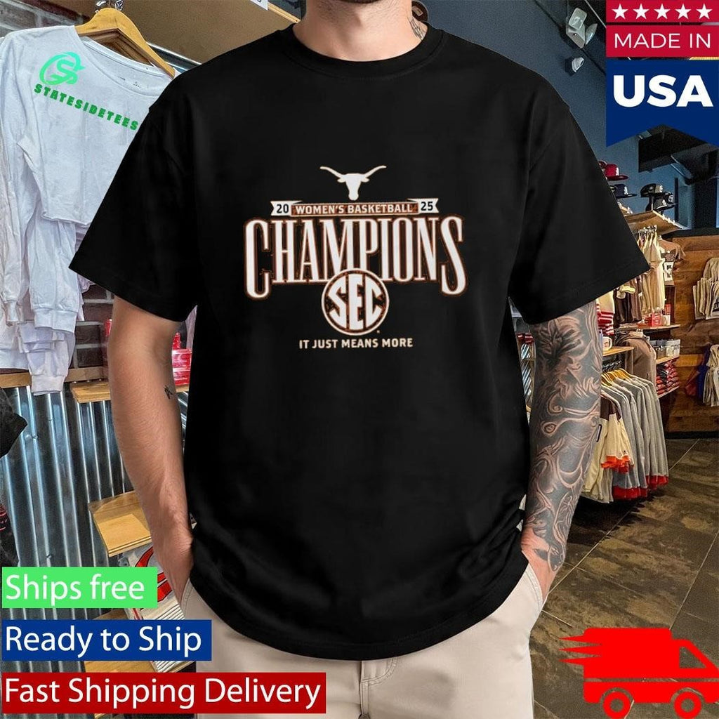 Texas Longhorns 2025 SEC Women’s Basketball Regular Season Champions Locker Room Shirt Unisex , , , Long Sleeve Tee
