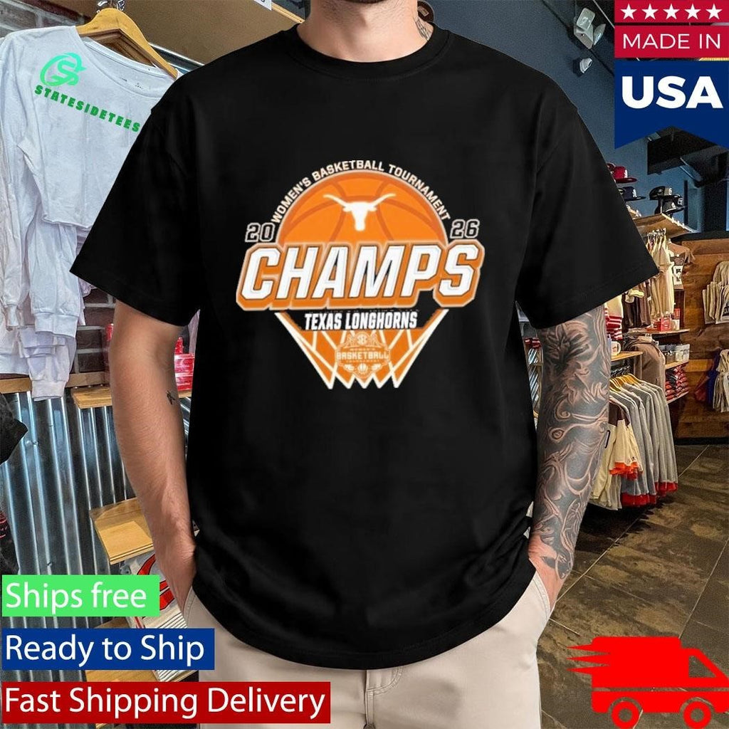 Texas Longhorns Women’s Basketball 2026 SEC Tournament Champions Locker Room Orange