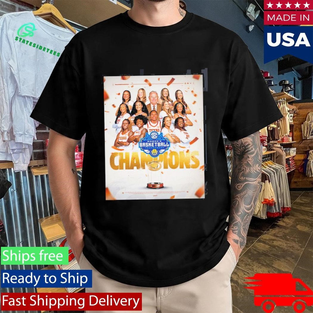 Texas Longhorns Women’s Basketball 2026 SEC Tournament Champions Poster Unisex , , , Long Sleeve Tee