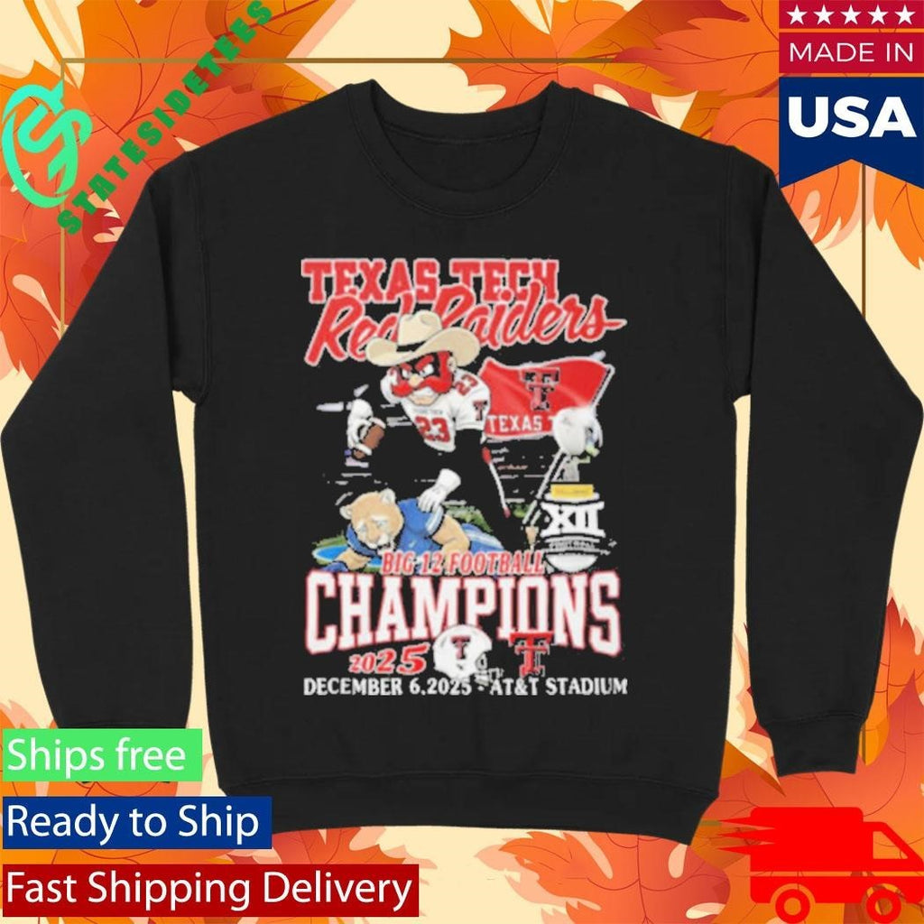 Texas Tech Red Raiders Big 12 Football Champions Shirt Unisex , , , Long Sleeve Tee