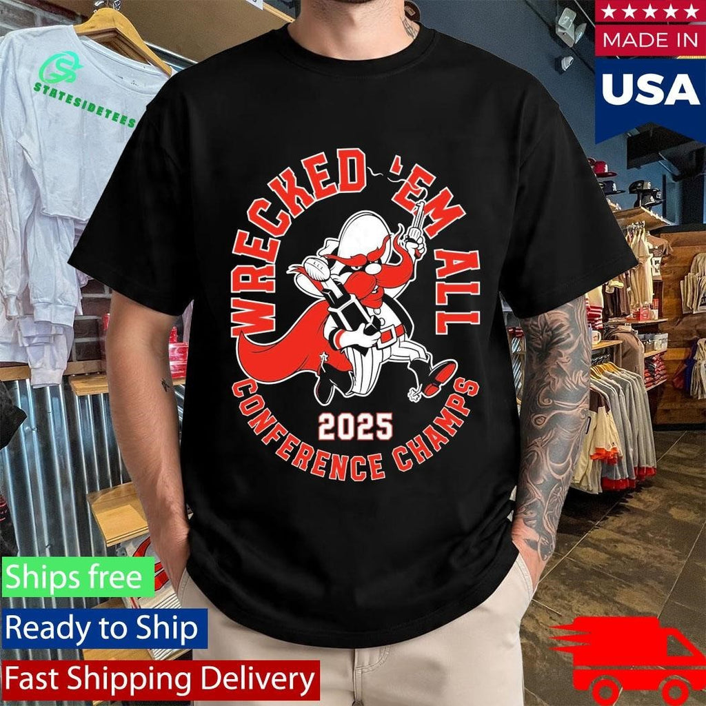 Texas Tech Red Raiders Wreck Em All 2025 Conference Champs Shirt Unisex , , , Long Sleeve Tee
