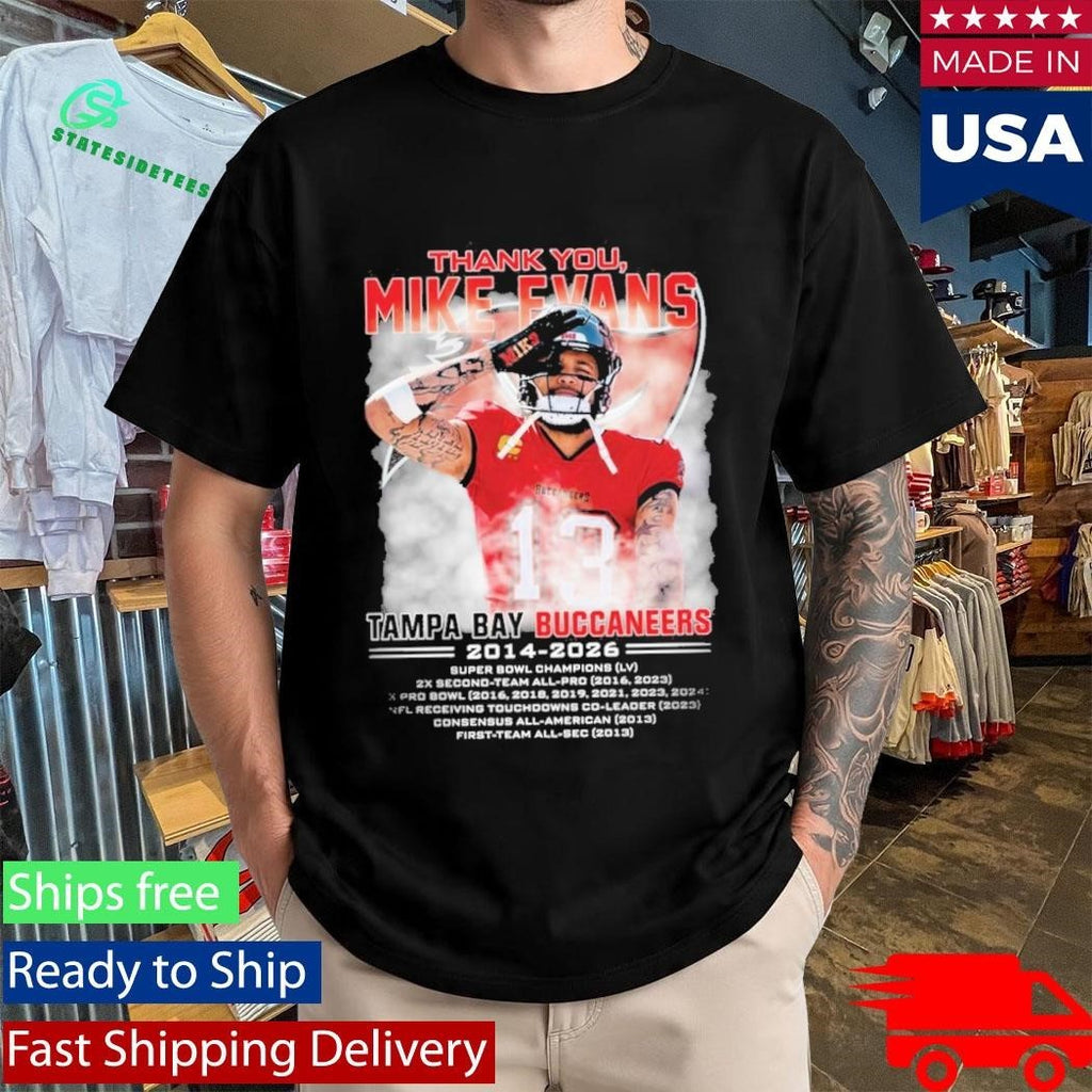 Thank You Mike Evans Tampa Bay Buccaneers 2014 2026 Unisex , , , Long Sleeve Tee