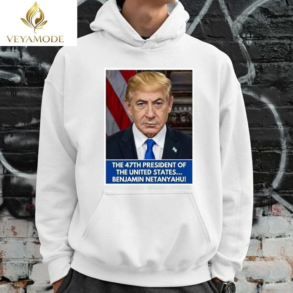 The 47th president of The United States Benjamin Netanyahu Trump tee Unisex , , , Long Sleeve Tee
