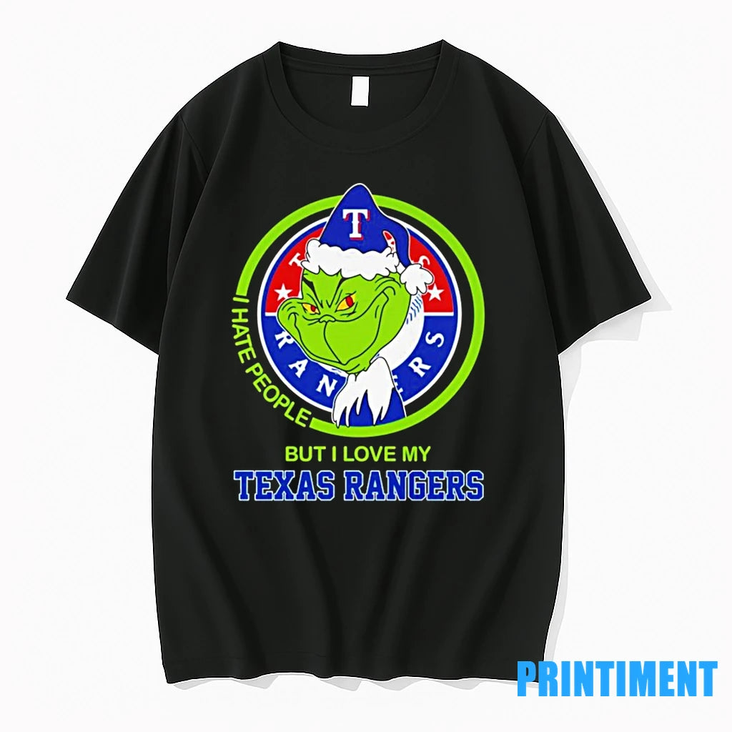 The Grinch I Hate People But I Love My Texas Rangers Tshirts Sweater