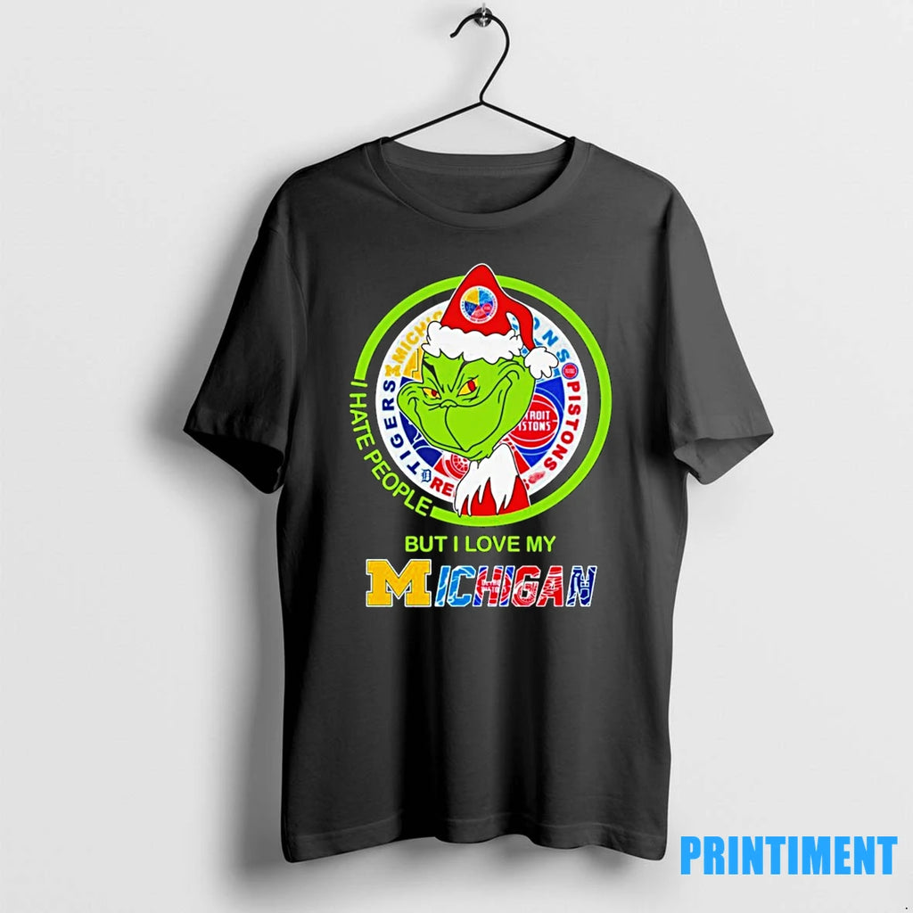 The Grinch I Hate People But I Love My Michigan Logo Tshirts Sweater