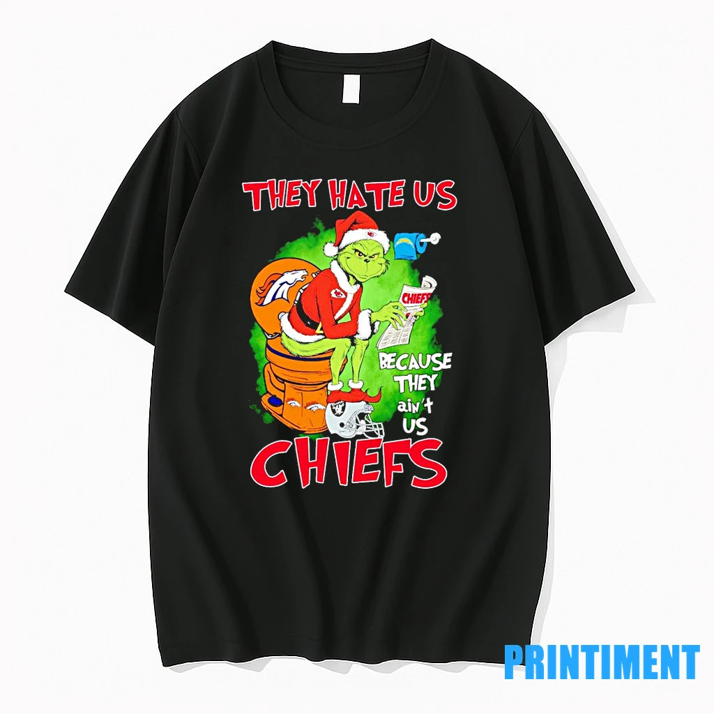 The Grinch Sitting On A Toilet Wearing A Kansas City Chiefs They Hate Us Because